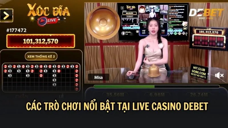 Điểm danh một số trò chơi nổi bật tại live casino DEBET